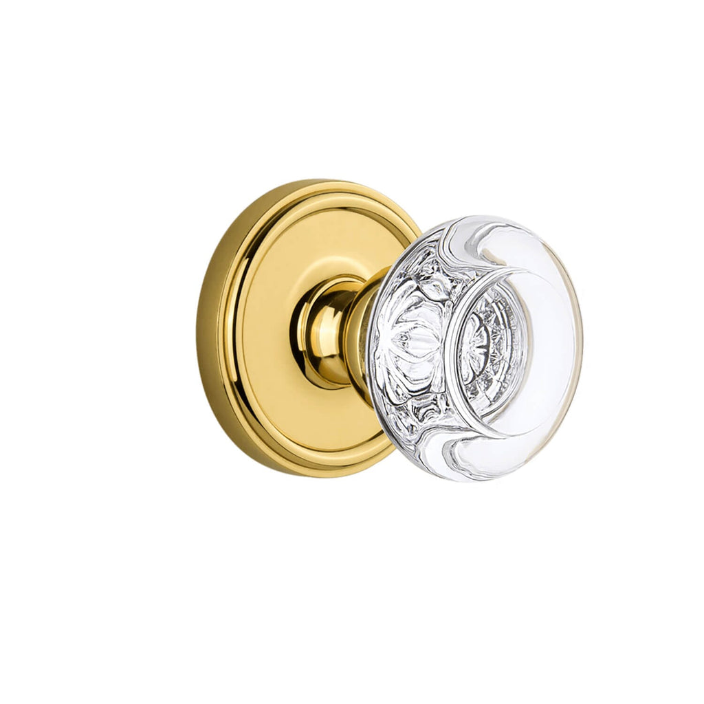Georgetown Rosette with Bordeaux Crystal Knob in Polished Brass