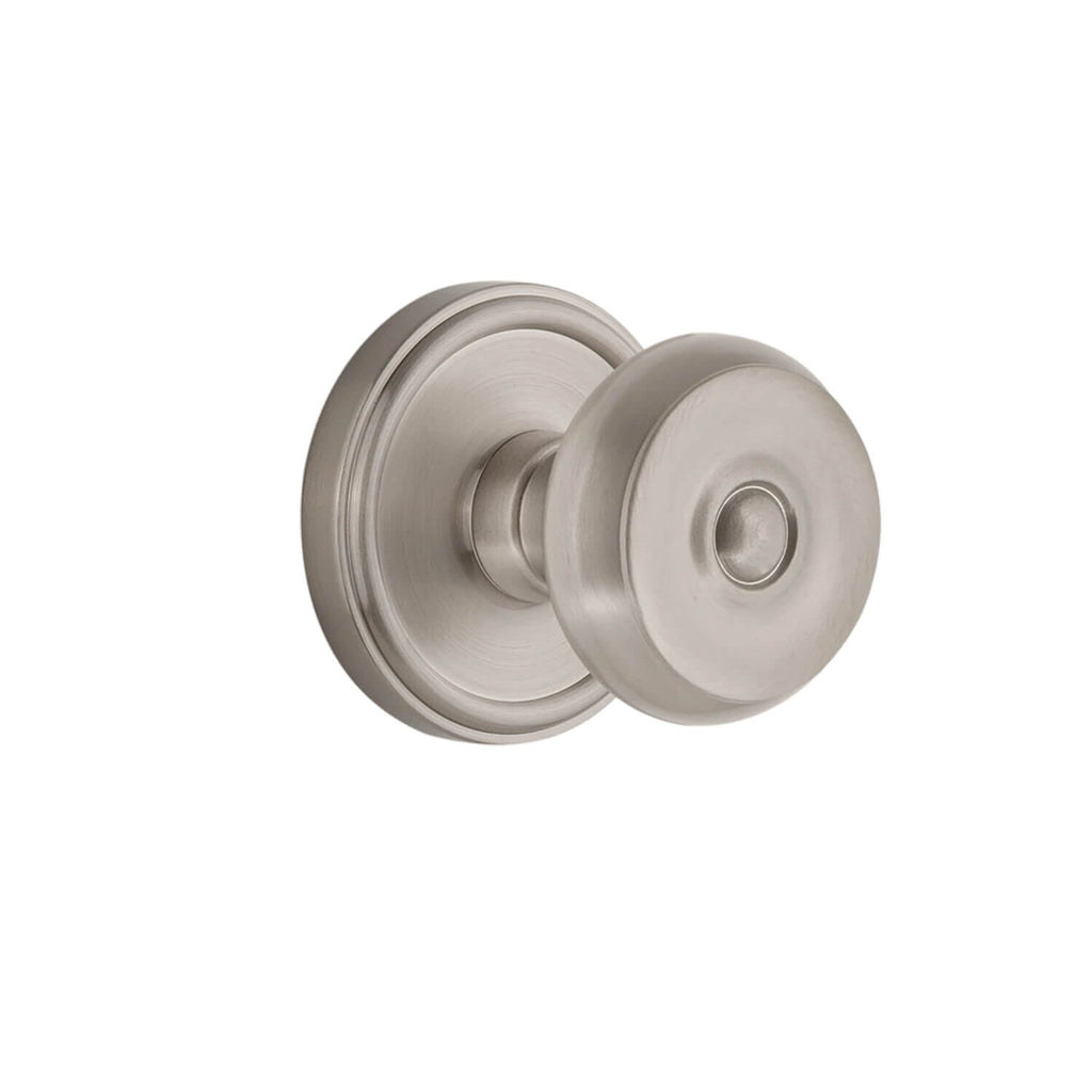 Georgetown Rosette with Bouton Knob in Satin Nickel