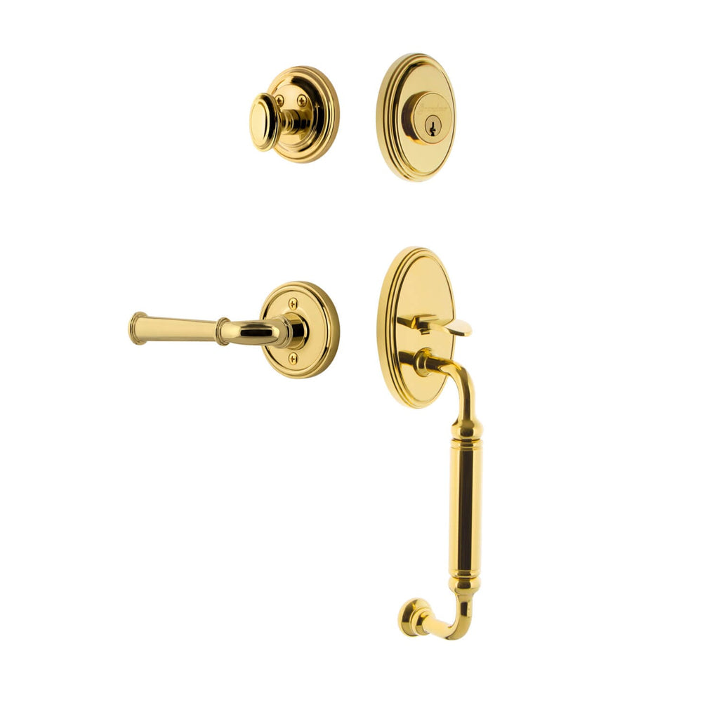 Georgetown Rosette C Grip Entry Set Georgetown Lever in Lifetime Brass