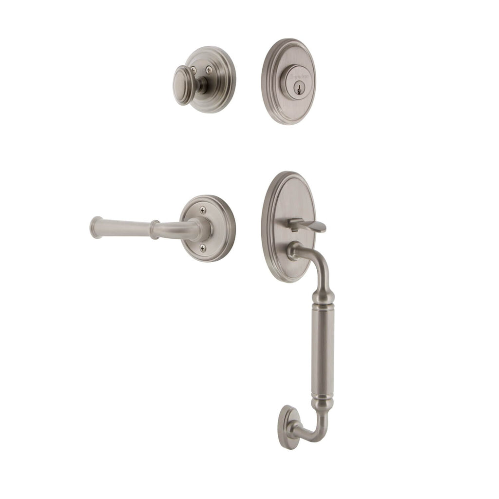 Georgetown Rosette C Grip Entry Set Georgetown Lever in Satin Nickel