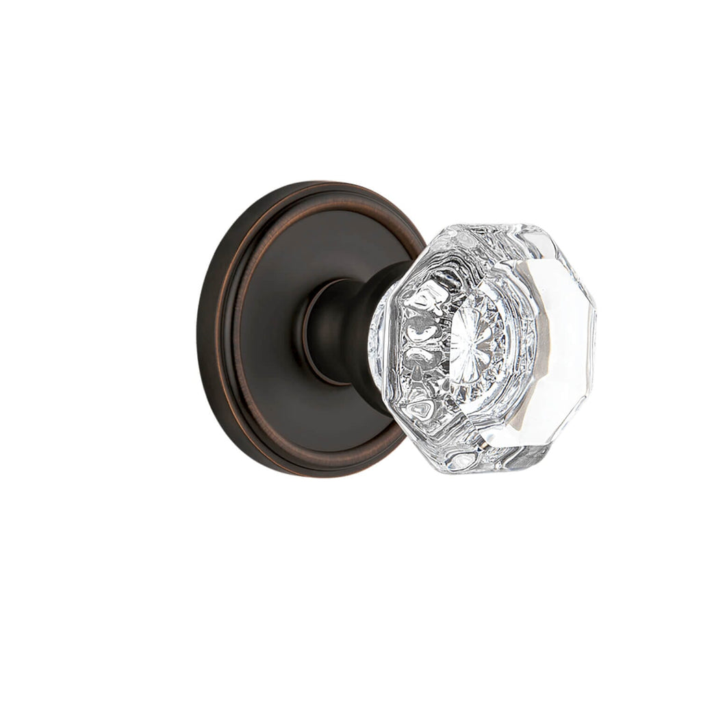 Georgetown Rosette with Chambord Crystal Knob in Timeless Bronze