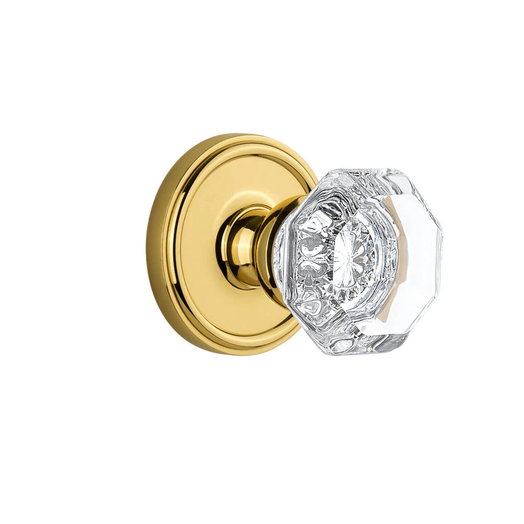 Georgetown Rosette with Chambord Crystal Knob in Lifetime Brass