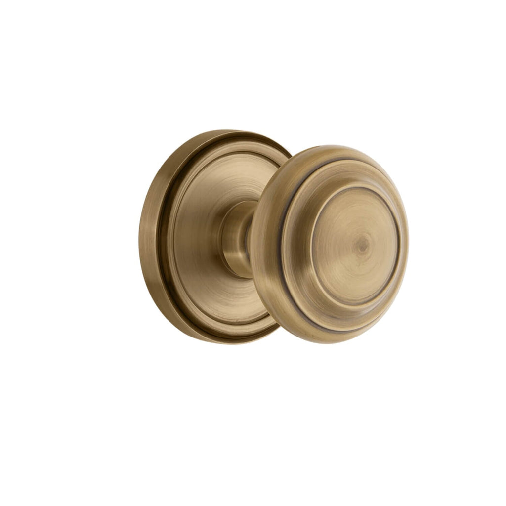 Georgetown Rosette with Circulaire Knob in Vintage Brass