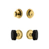 Georgetown Rosette Entry Set with Baguette Black Crystal Knob in Lifetime Brass