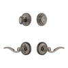 Georgetown Rosette Entry Set with Bellagio Lever in Antique Pewter