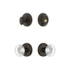 Georgetown Rosette Entry Set with Bordeaux Crystal Knob in Timeless Bronze