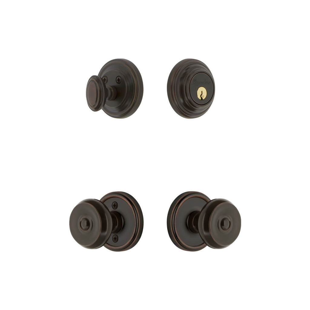 Georgetown Rosette Entry Set with Bouton Knob in Timeless Bronze