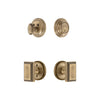 Georgetown Rosette Entry Set with Carre Knob in Vintage Brass
