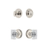Georgetown Rosette Entry Set with Carre Crystal Knob in Polished Nickel