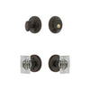 Georgetown Rosette Entry Set with Carre Crystal Knob in Timeless Bronze