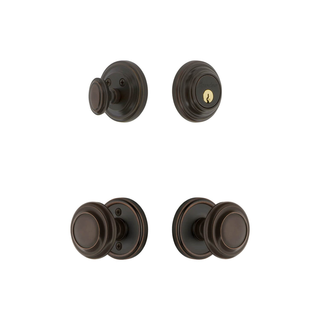 Georgetown Rosette Entry Set with Circulaire Knob in Timeless Bronze