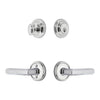 Georgetown Rosette Entry Set with Carre Lever in Bright Chrome