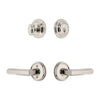 Georgetown Rosette Entry Set with Carre Lever in Polished Nickel
