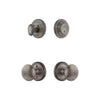 Georgetown Rosette Entry Set with Fifth Avenue Knob in Antique Pewter