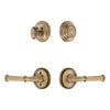Georgetown Rosette Entry Set with Georgetown Lever in Vintage Brass