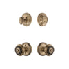Georgetown Rosette Entry Set with Parthenon Knob in Vintage Brass