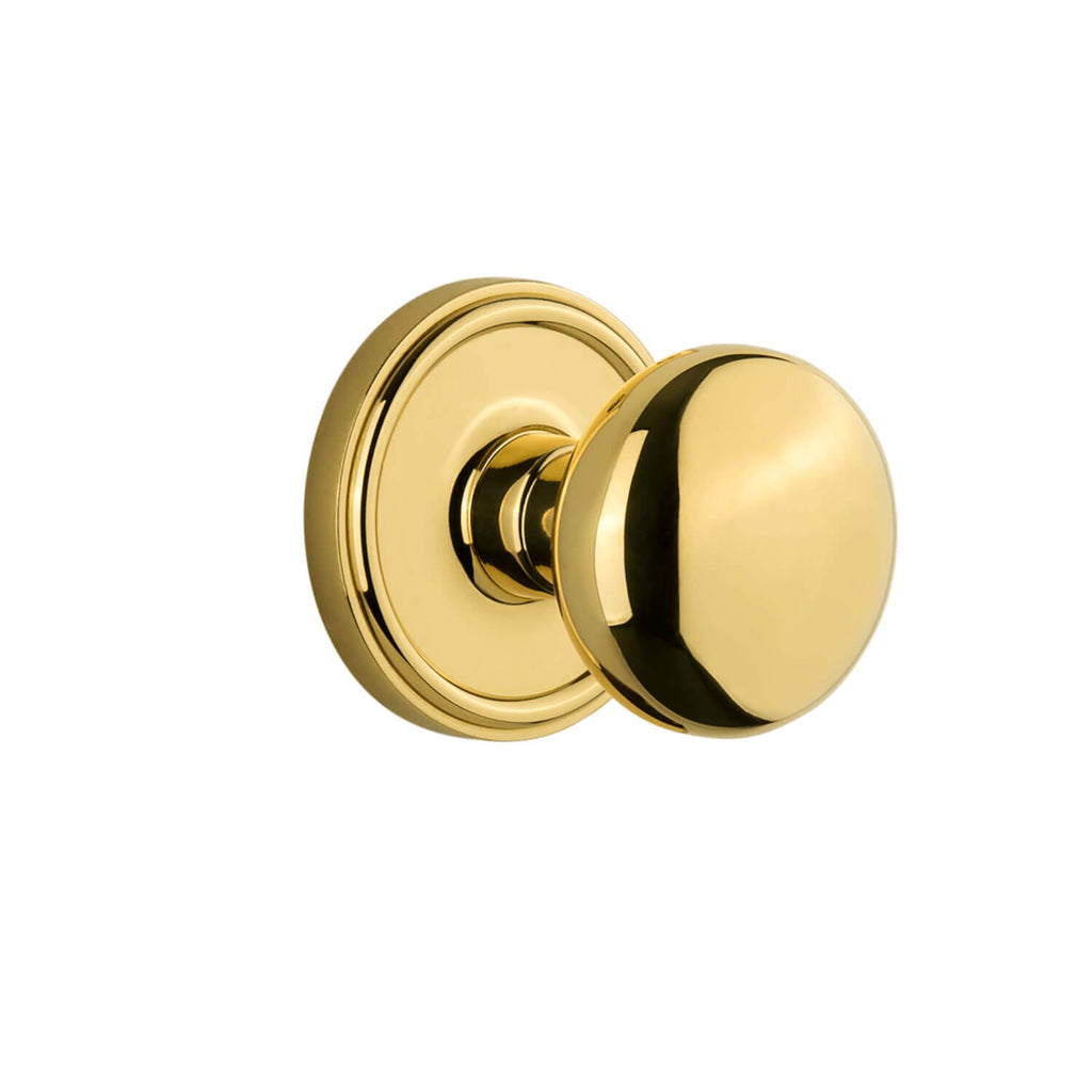 Georgetown Rosette with Fifth Avenue Knob in Polished Brass