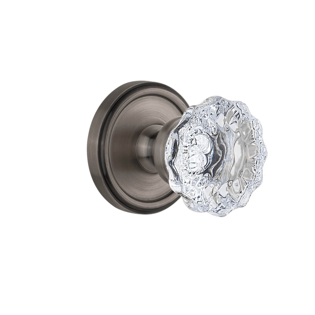 Georgetown Rosette with Fontainebleau Crystal Knob in Antique Pewter