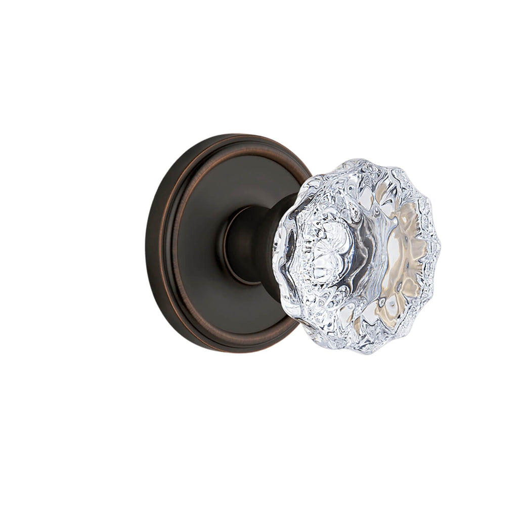 Georgetown Rosette with Fontainebleau Crystal Knob in Timeless Bronze