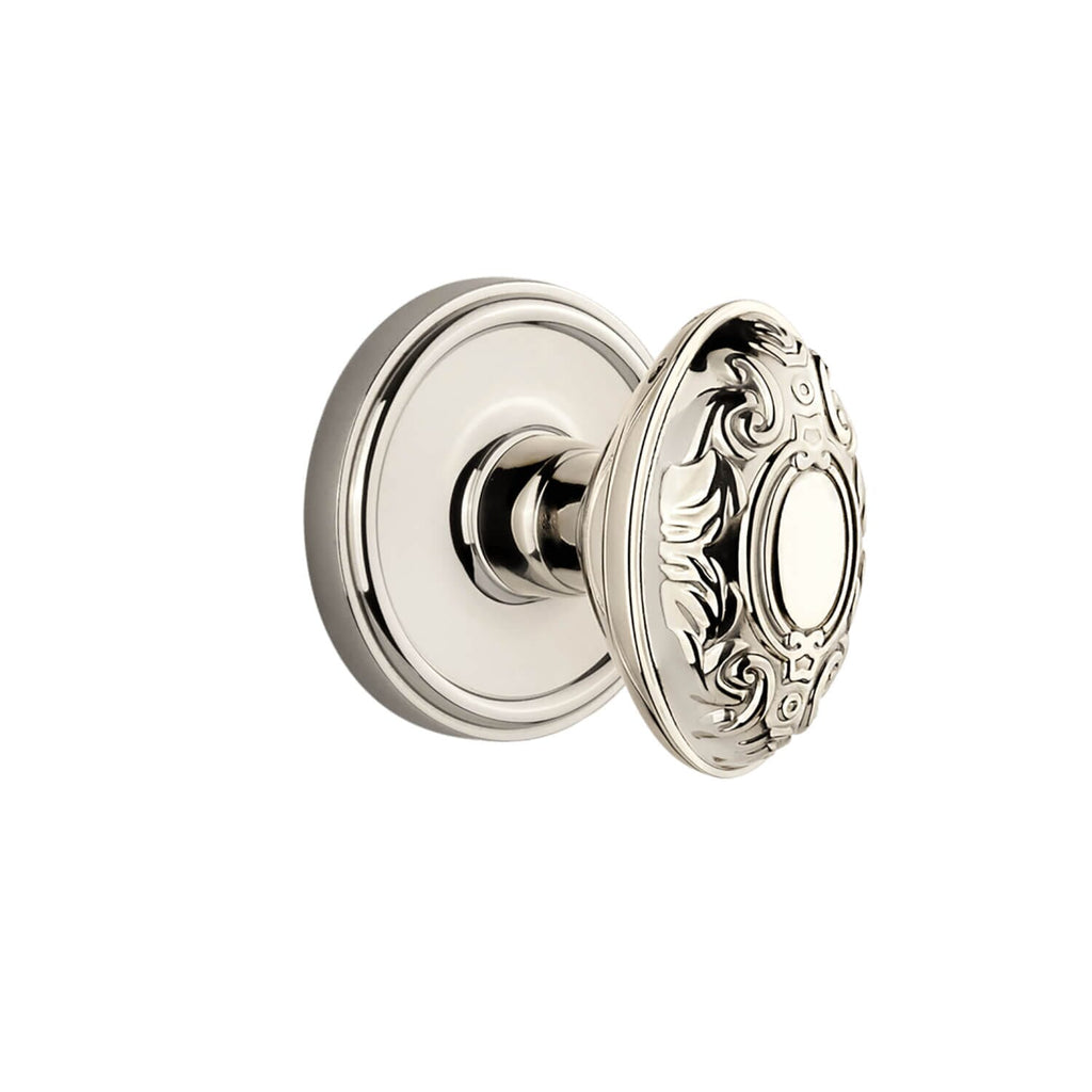 Georgetown Rosette with Grande Victorian Knob in Polished Nickel
