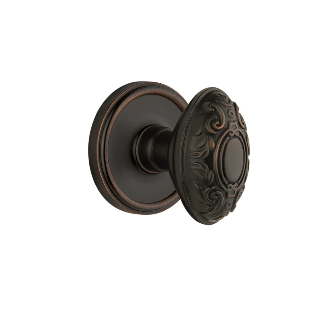 Georgetown Rosette with Grande Victorian Knob in Timeless Bronze