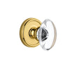 Georgetown Rosette with Provence Crystal Knob in Polished Brass