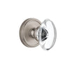 Georgetown Rosette with Provence Crystal Knob in Satin Nickel