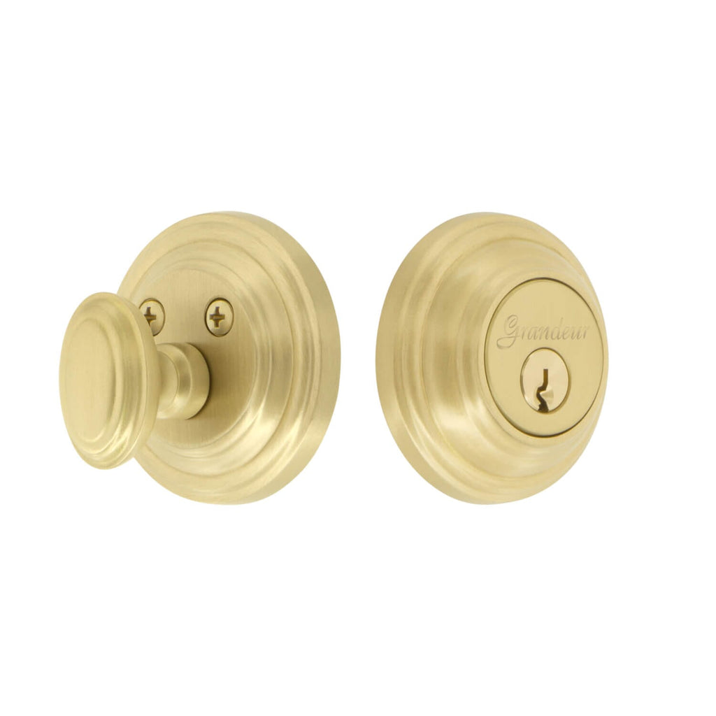 Georgetown Single Cylinder Deadbolt in Satin Brass