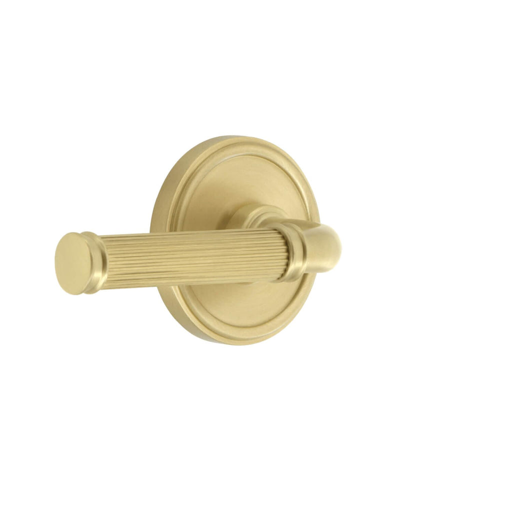 Georgetown Rosette with Soleil Lever in Satin Brass