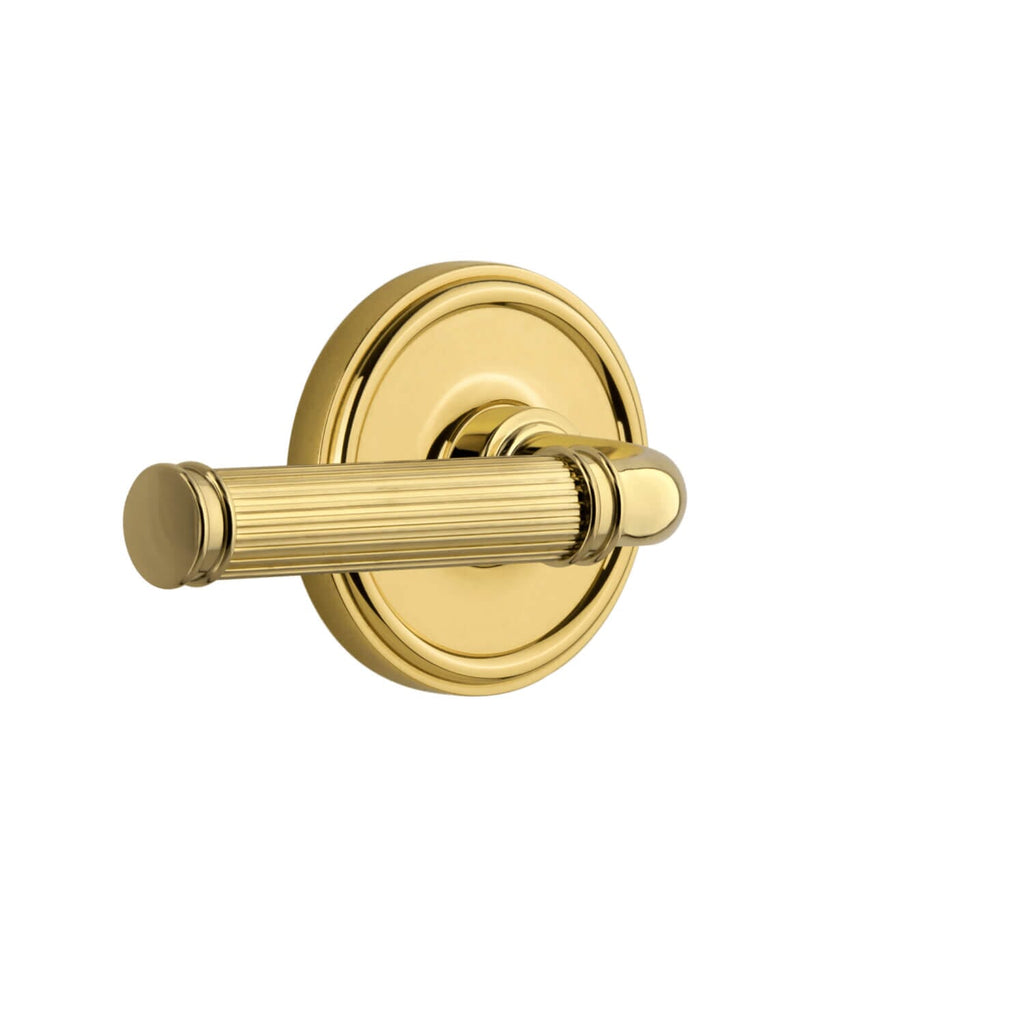 Georgetown Rosette with Soleil Lever in Lifetime Brass