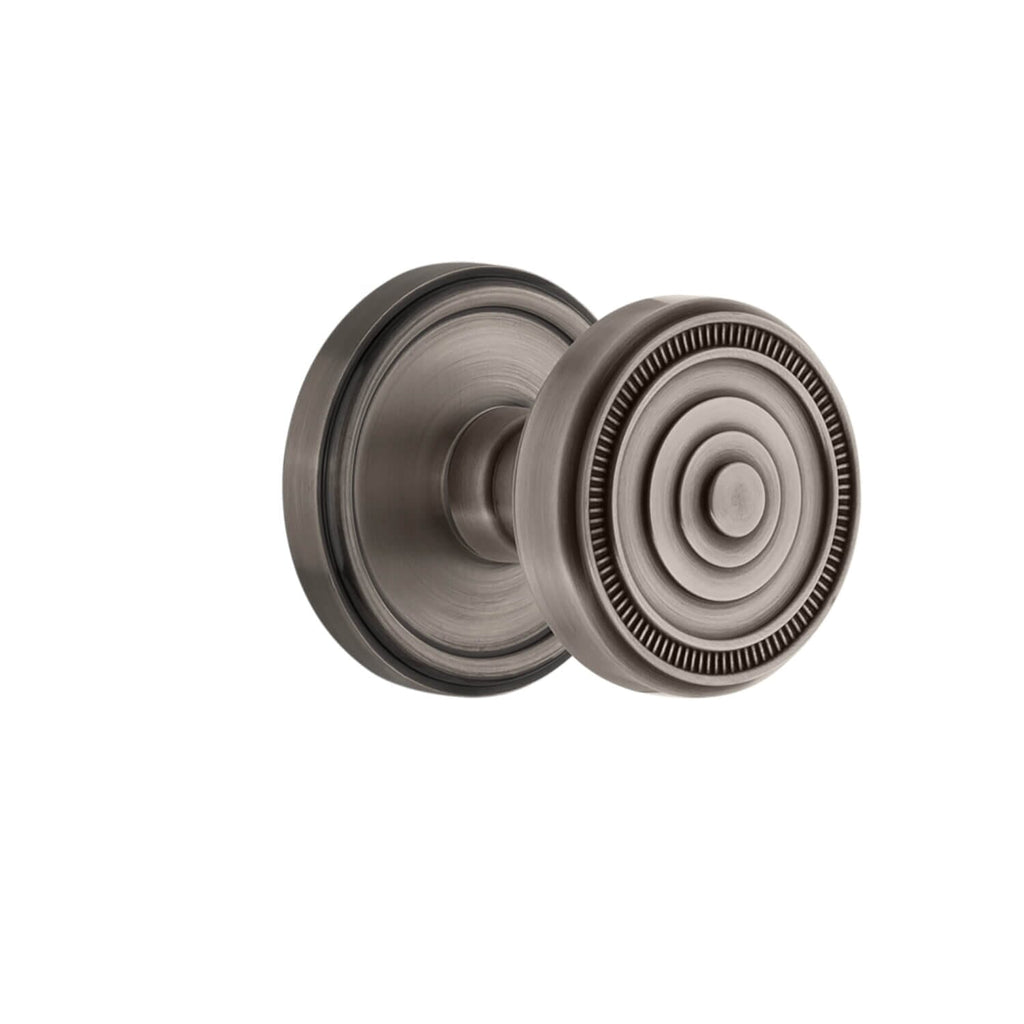 Georgetown Rosette with Soleil Knob in Antique Pewter