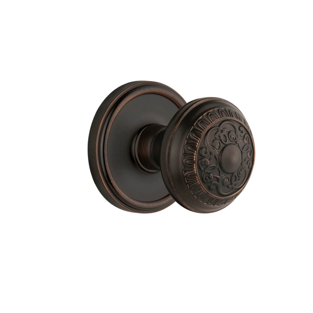 Georgetown Rosette with Windsor Knob in Timeless Bronze