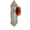 Grande Victorian Long Plate with Baguette Amber Crystal Knob in Satin Nickel