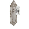 Grande Victorian Long Plate with Baguette Clear Crystal Knob in Satin Nickel