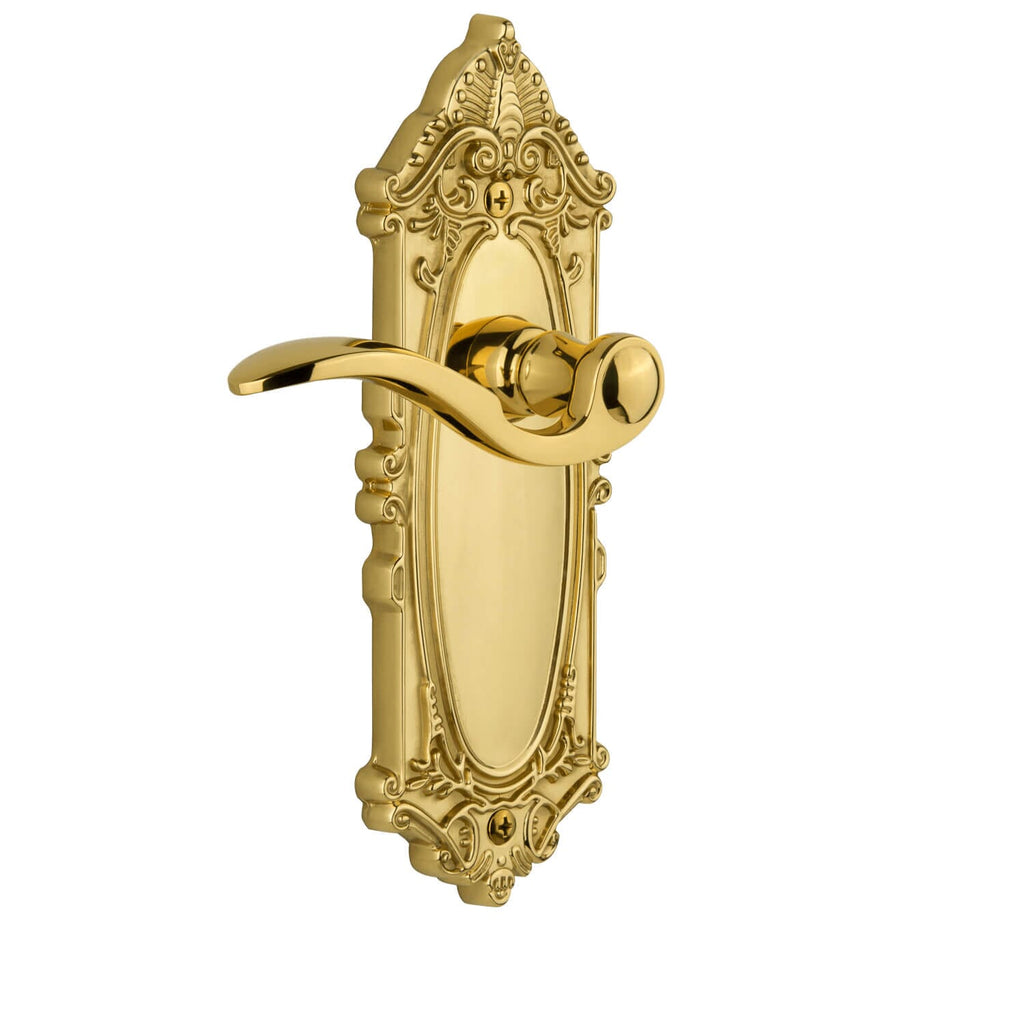 Grande Victorian Long Plate with Bellagio Lever in Polished Brass