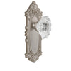 Grande Victorian Long Plate with Biarritz Crystal Knob in Satin Nickel