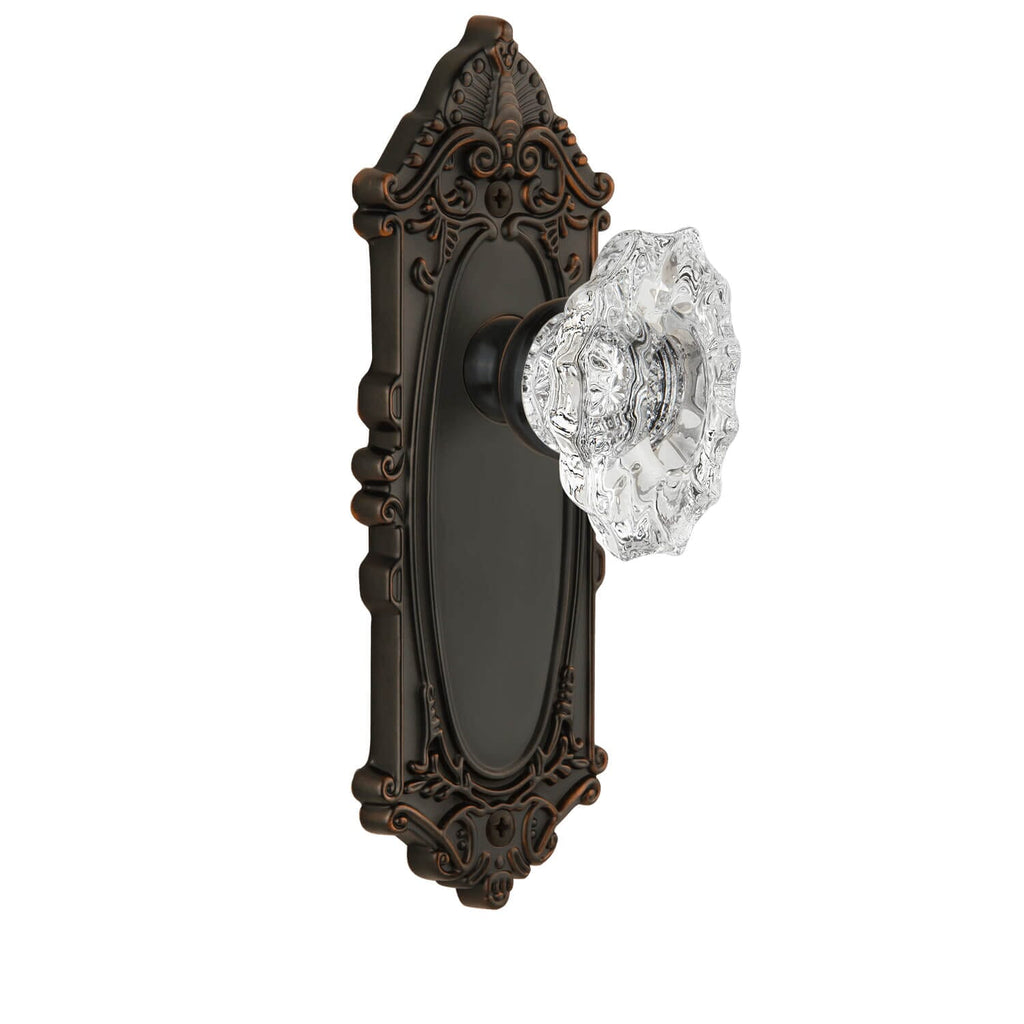 Grande Victorian Long Plate with Biarritz Crystal Knob in Timeless Bronze