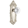 Grande Victorian Long Plate with Bordeaux Crystal Knob in Polished Nickel