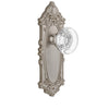 Grande Victorian Long Plate with Bordeaux Crystal Knob in Satin Nickel