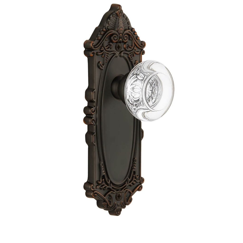 Grande Victorian Long Plate with Bordeaux Crystal Knob in Timeless Bronze