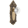 Grande Victorian Long Plate with Bordeaux Crystal Knob in Vintage Brass