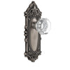 Grande Victorian Long Plate with Chambord Crystal Knob in Antique Pewter