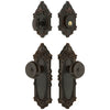 Grande Victorian Long Plate Entry Set with Bouton Knob in Timeless Bronze