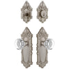 Grande Victorian Long Plate Entry Set with Chambord Crystal Knob in Satin Nickel