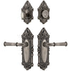 Grande Victorian Long Plate Entry Set with Georgetown Lever in Antique Pewter