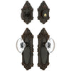 Grande Victorian Long Plate Entry Set with Provence Crystal Knob in Timeless Bronze