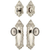 Grande Victorian Long Plate Entry Set with Soleil Knob in Polished Nickel