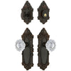 Grande Victorian Long Plate Entry Set with Versailles Crystal Knob in Timeless Bronze