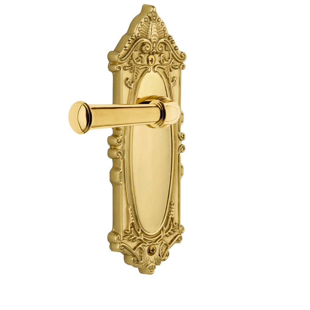 Grande Victorian Long Plate with Georgetown Lever in Polished Brass