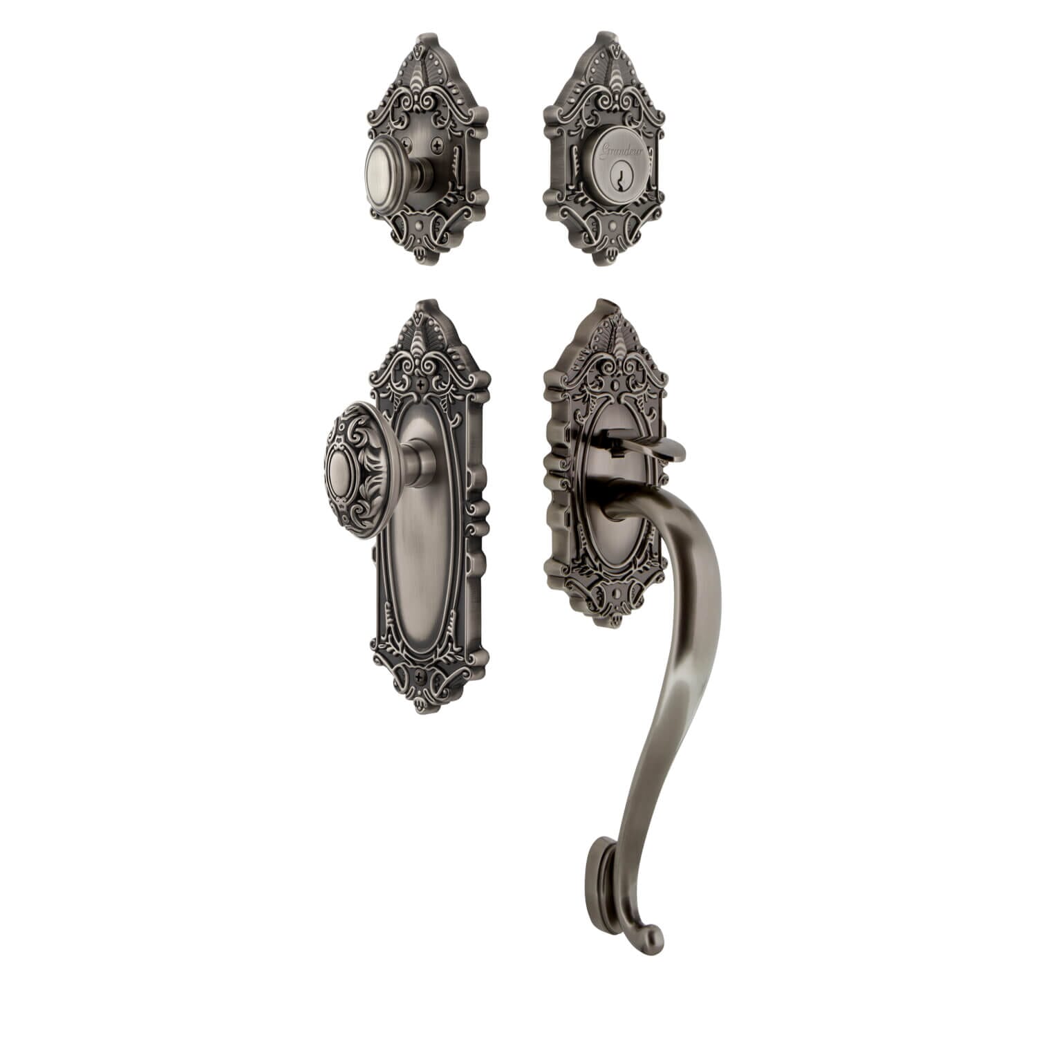 Grande Victorian Plate S Grip Entry Set Grande Victorian Knob in